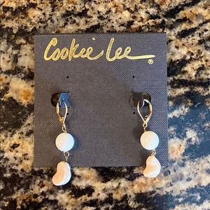 Cookie Lee Genuine Mother of Pearl Earrings